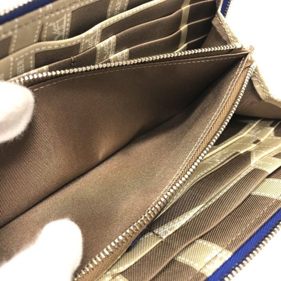 HERMES Azap Long Silk-In Zip Around Long Wallet Epsom Blue Based - Picture 2 of 11